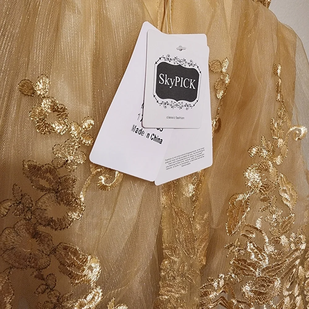 Toddler Girls Gold Party Dress Size 4T